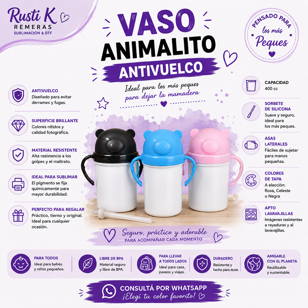 Vaso Animalito Antivuelco – 400 cc