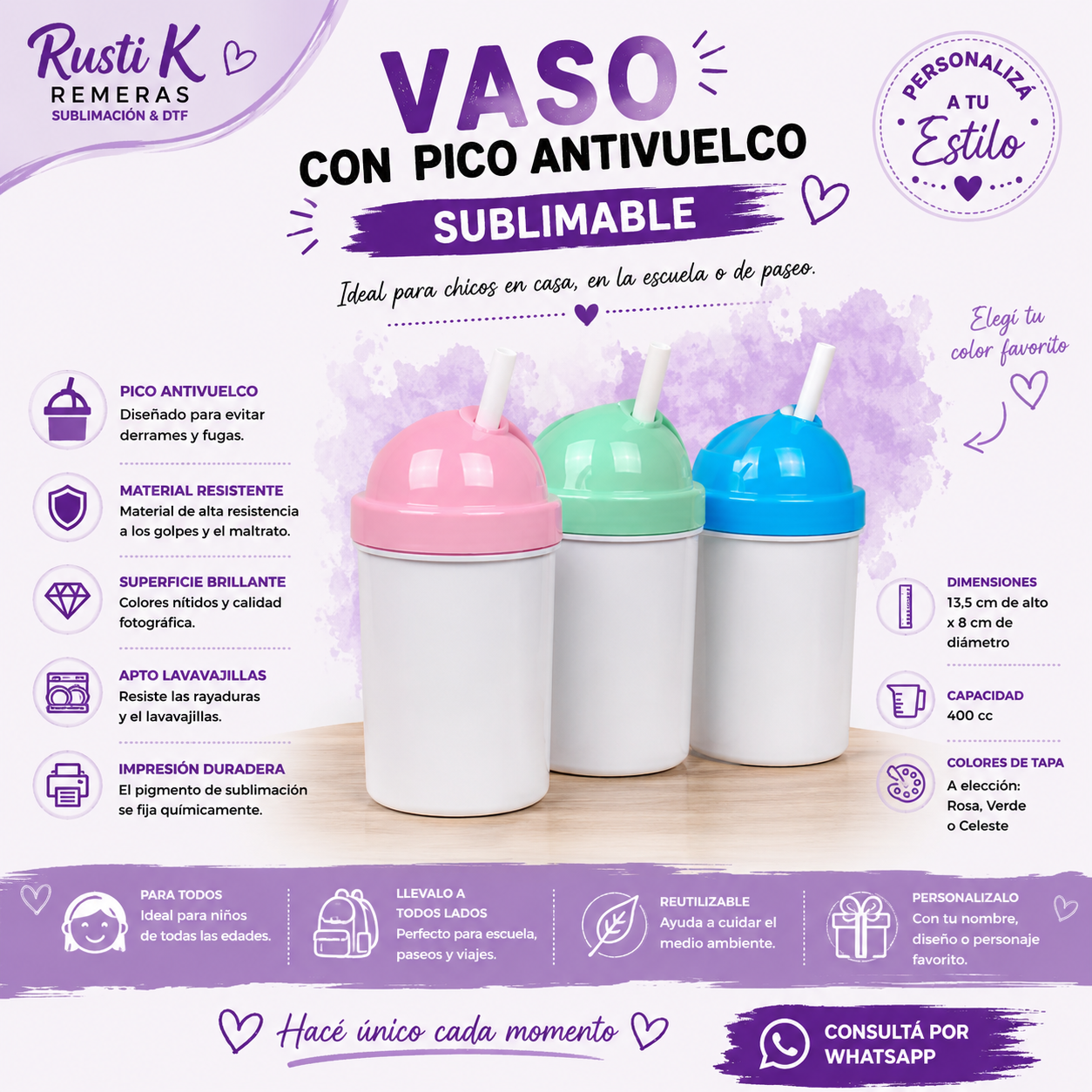 Vaso con pico antivuelco – 400 cc