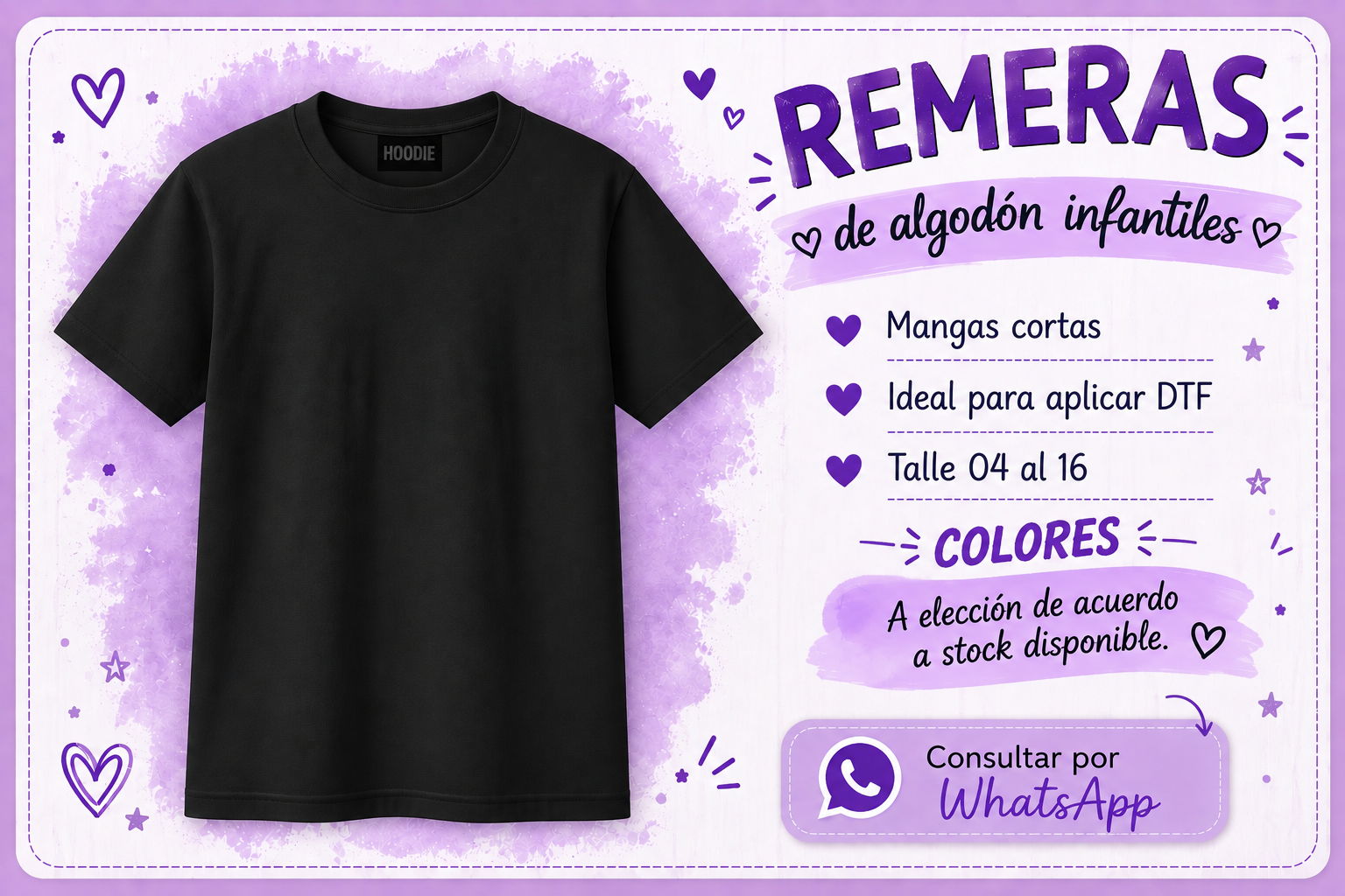 Remeras de algodón infantiles