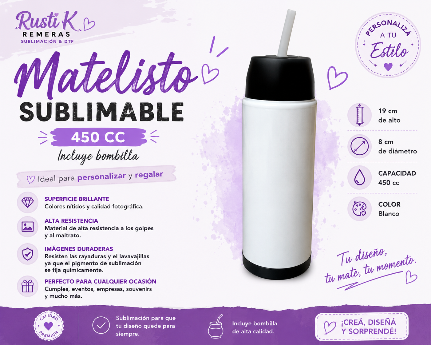 Matelisto sublimable – 450 cc