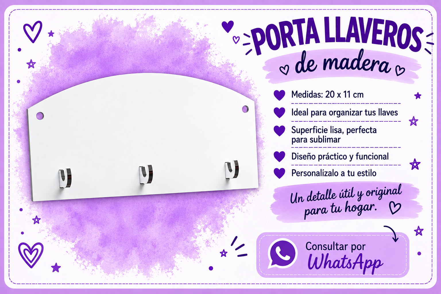 Porta llaveros de madera